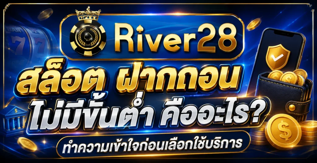 สล็อต ฝากถอน ไม่มีขั้นต่ำ River28 เล่นง่าย รองรับเกมหลากหลาย